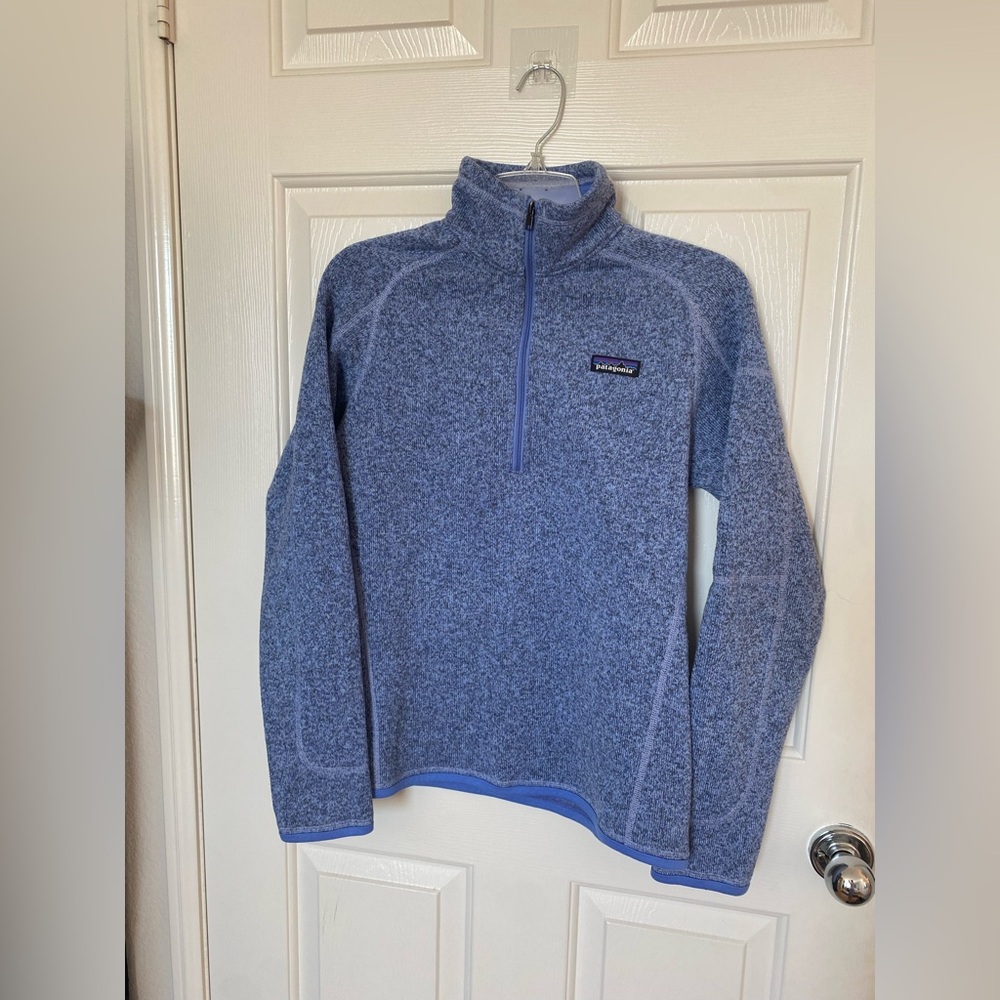 Patagonia Women's Better Sweater 1/4-Zip Fleece Heathered Blue Size Medium